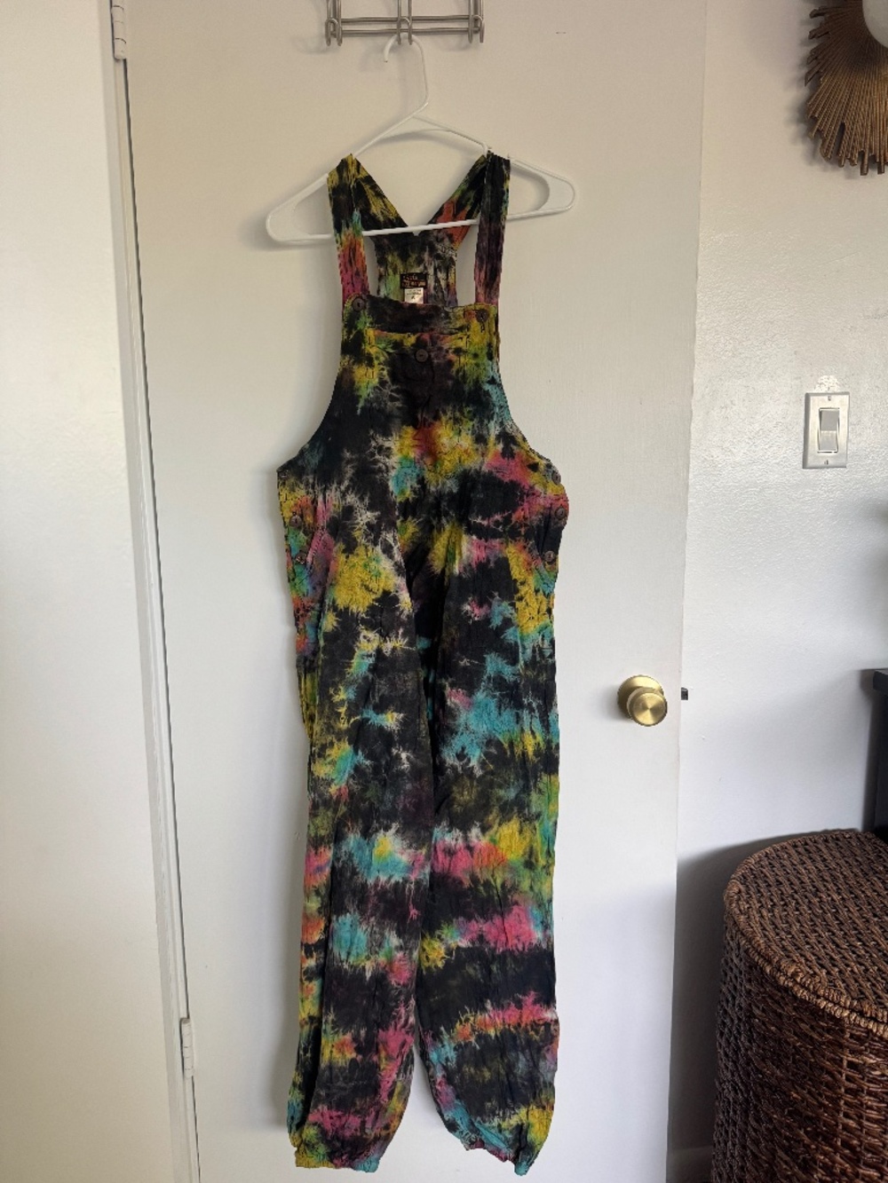 Little Kathmandu Tie Dye Overalls Small Festival Boho Parachute Jumpsuit